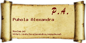 Puhola Alexandra névjegykártya